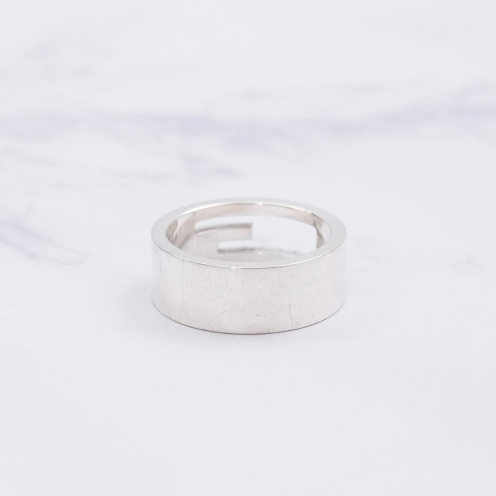 Authentic Gucci Classic G Logo Monogram 925 Sterling Silver Band Ring Size 9.5 - Picture 5 of 11